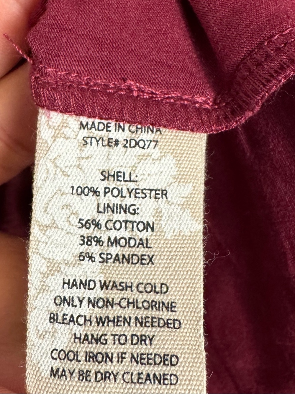 Soft Surroundings Wine-Red Mandarin Collar Button-Down Blouse - Picture 9 of 9